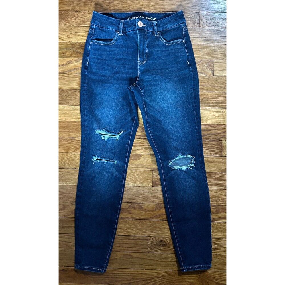American Eagle The Dream Jean Curvy Medium Blue Jegging Size 4